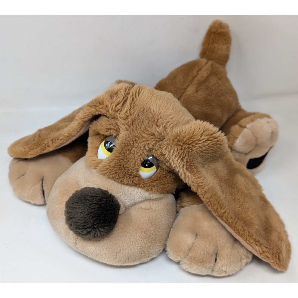 Vintage Russ Berrie Samuel Puppy Hound Dog Laying Plush Stuffed Animal Floppy